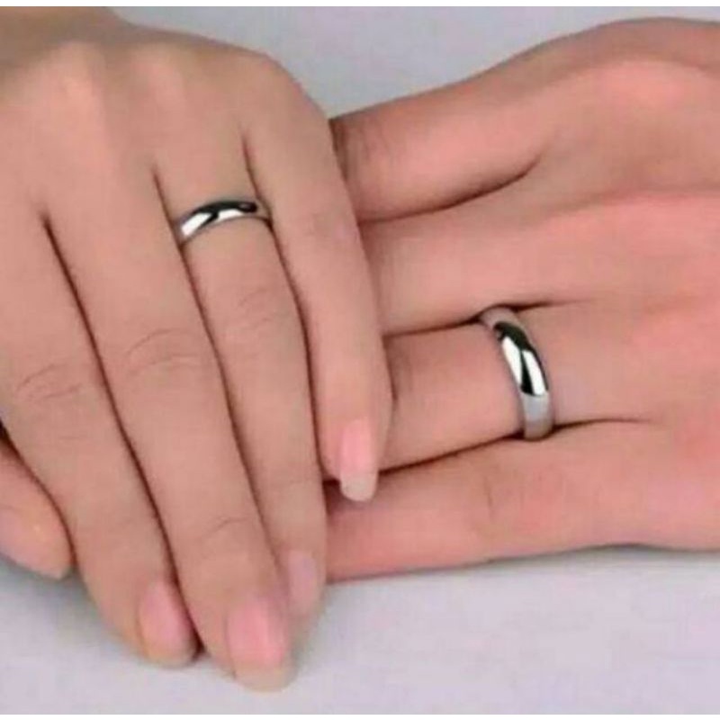 cincin silver titanium  asli titanium  pria wanita