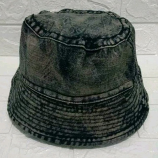 Topi Bucket Pria Wanita / Bucket Bahan Jeans Wash Premium Quality