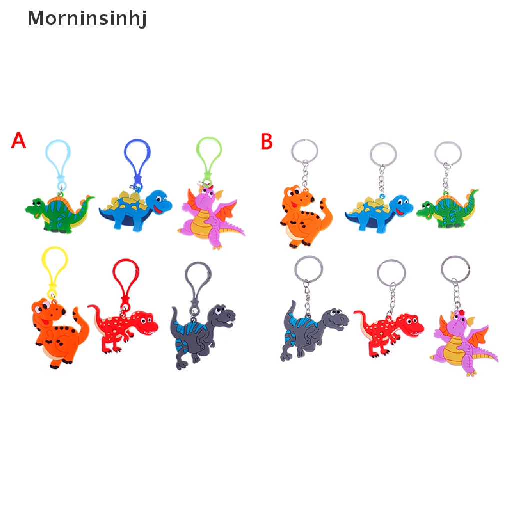 6pcs Gantungan Kunci Bentuk Dinosaurus Untuk Tas Sekolah Anak