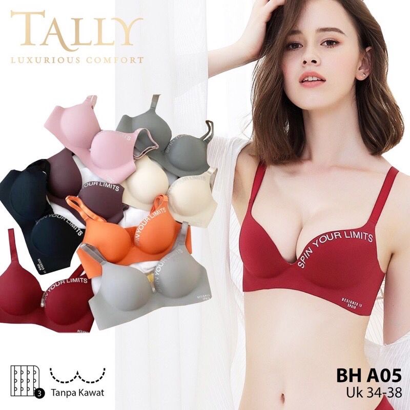 ARA98STORE - BH BRA CUP B A05 TALLY - TALLY BRA TANPA KAWAT BUSA TEBAL- BH PENGANGKAT PAYUDARA - SIZE 34 36 38 - BH SEAMLESS A05 TANPA JAHITAN - BH NEW - BH NYAMAN DI PAKAI - ARA98STORE - BH BRA SPIN YOUR LIMITS