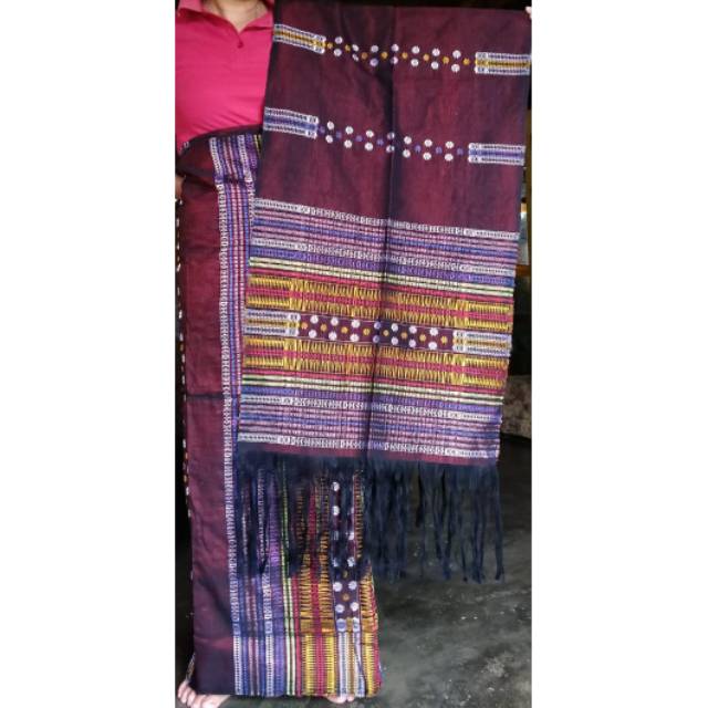 SARUNG SELENDANG SONGKET BATAK PUCCA TENUN TANGAN TATUTUNG KOPI GOSONG