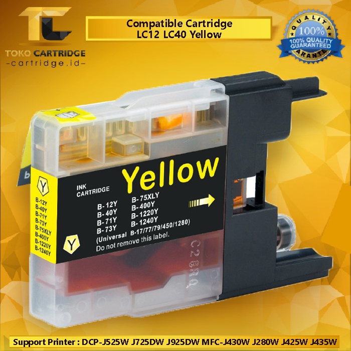 Cartridge Tinta Compatible LC12 LC40 LC71 LC73 LC75 LC400 LC1220 LC1240, Tinta Printer Brothr DCP-J525W J725DW J925DW MFC-J430W J280W J425W J435W J625DW J5910CDW J6910DW