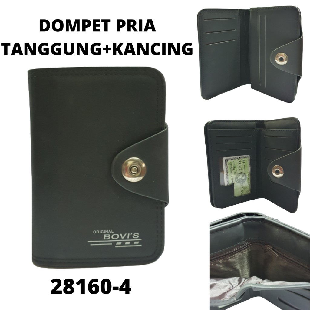 Dompet Pria Ukuran 3/4 | Dompet Cowok Tanggung Kancing Dan Simple Bahan PU Leather |(MIX#DP#TGG#KCG)