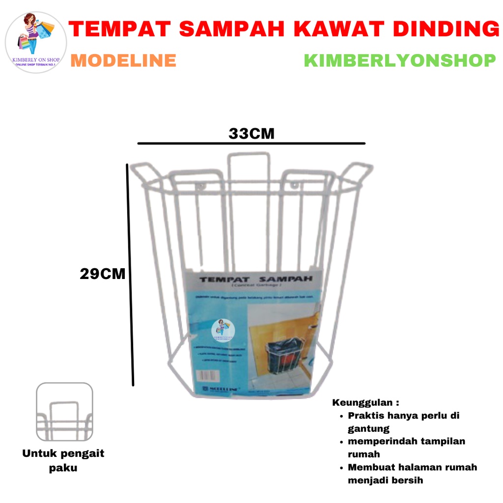 Tempat Sampah Gantung Kawat Modeline