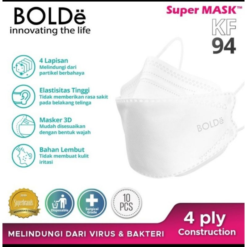 Masker Korea 4 Ply BOLDe KF94 Isi 10 Pcs