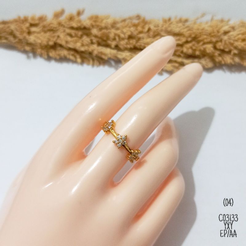 Cincin Yaxiya Model Tipis Zircon Simple (size 5-7) C03133