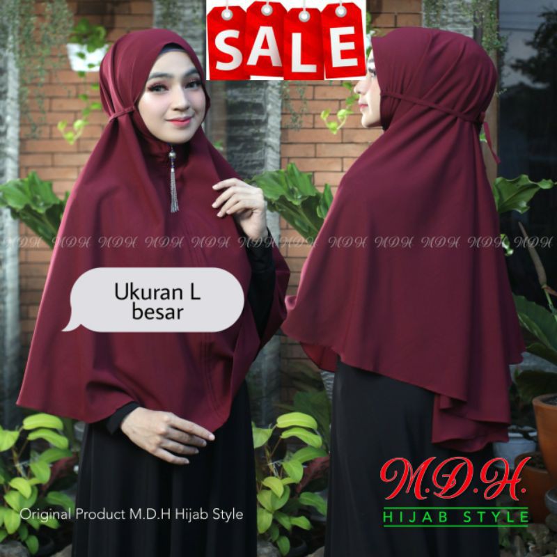 bergo tali hijab jilbab kerudung khimar instan tali no pet