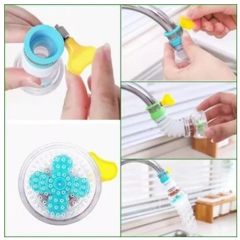 Sambungan Keran Air Kipas Kincir Putar Flexible Faucet Anti Splash Kepala Wastafel - Saringan Kran Air Filter Aerator 360 Derajat Flexibel