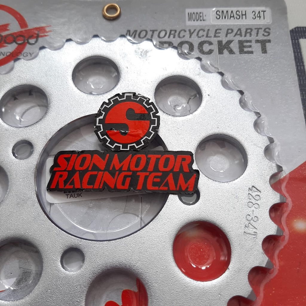 Gir Gear Belakang / Rear Sprocket Gear Suzuki Smash / Shogun New / Satria FU Lama / Arashi 428 - 34T Wilwood-2