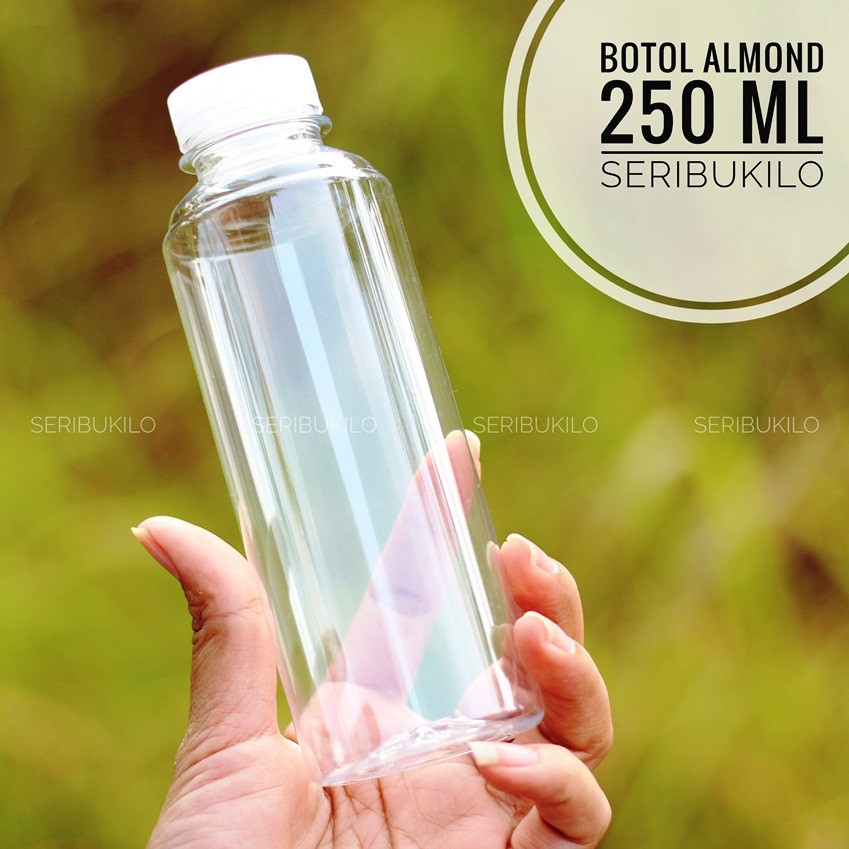  Botol  Almond 250 ml  Botol  Plastik Pet Almond Shopee 