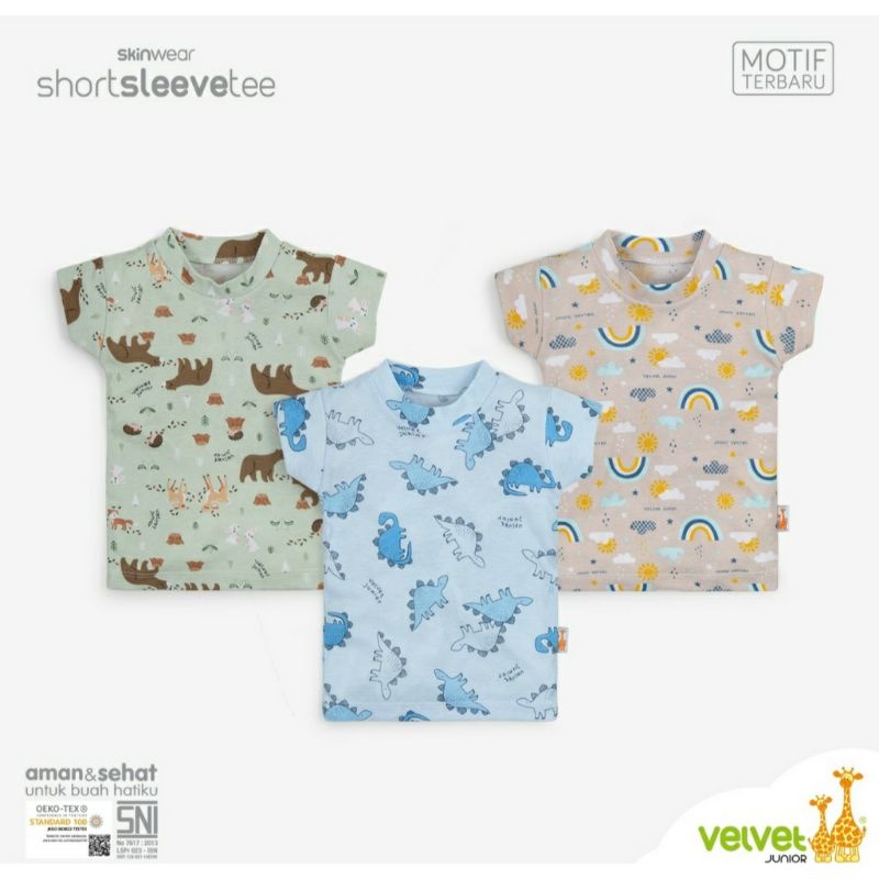 Velvet junior short sleeve tee ( baju tangan pintar ) | kaos pendek