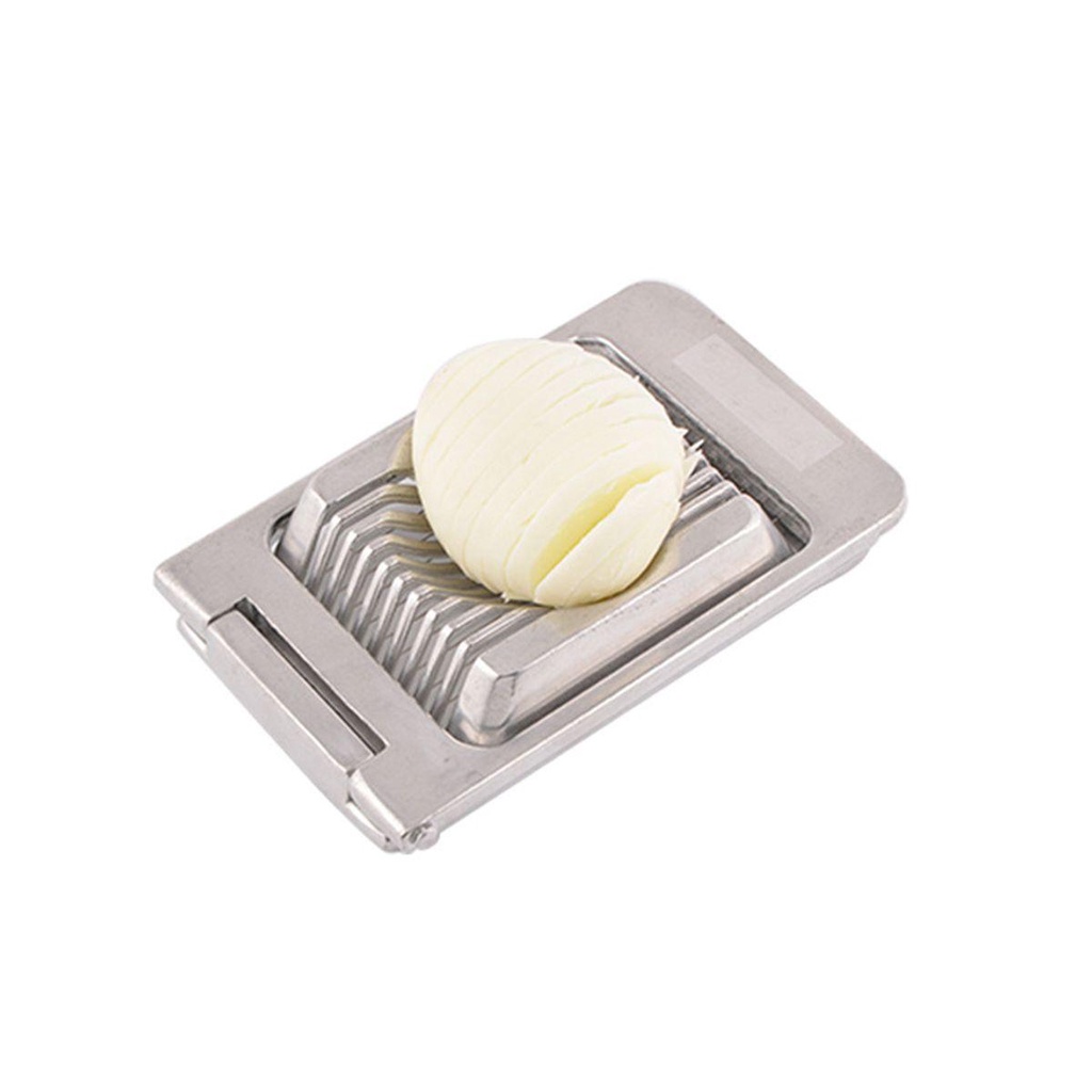 [Elegan] Egg Slicer Telur Rebus Keras Baking Aluminium Serbaguna Stainless Steel Wire Splitter