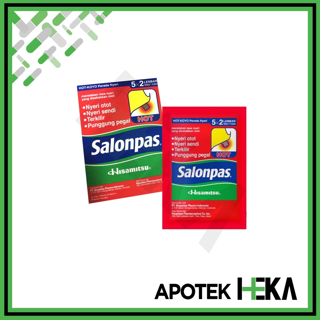 Salonpas Hot Merah Hisamitsu 5x2 Koyo Pereda Nyeri Box isi 10 Sachet (SEMARANG)