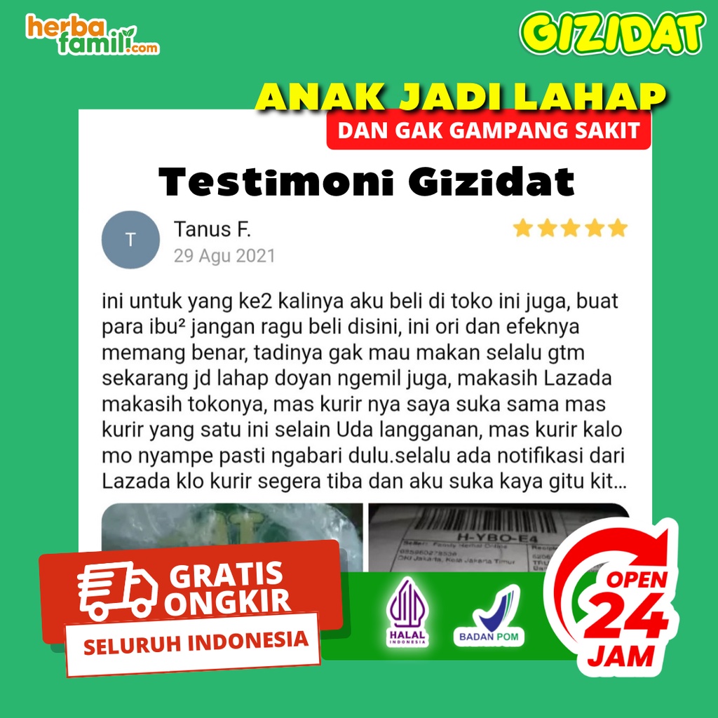 3 BOTOL GIZIDAT 100% ORIGINAL 3 BOTOL | Vitamin Anak/Bayi Nafsu Makan Ori Official Store Asli Penambah Nafsu Makan Anak Secara Alami Tanpa Efek Samping GIZIDAT