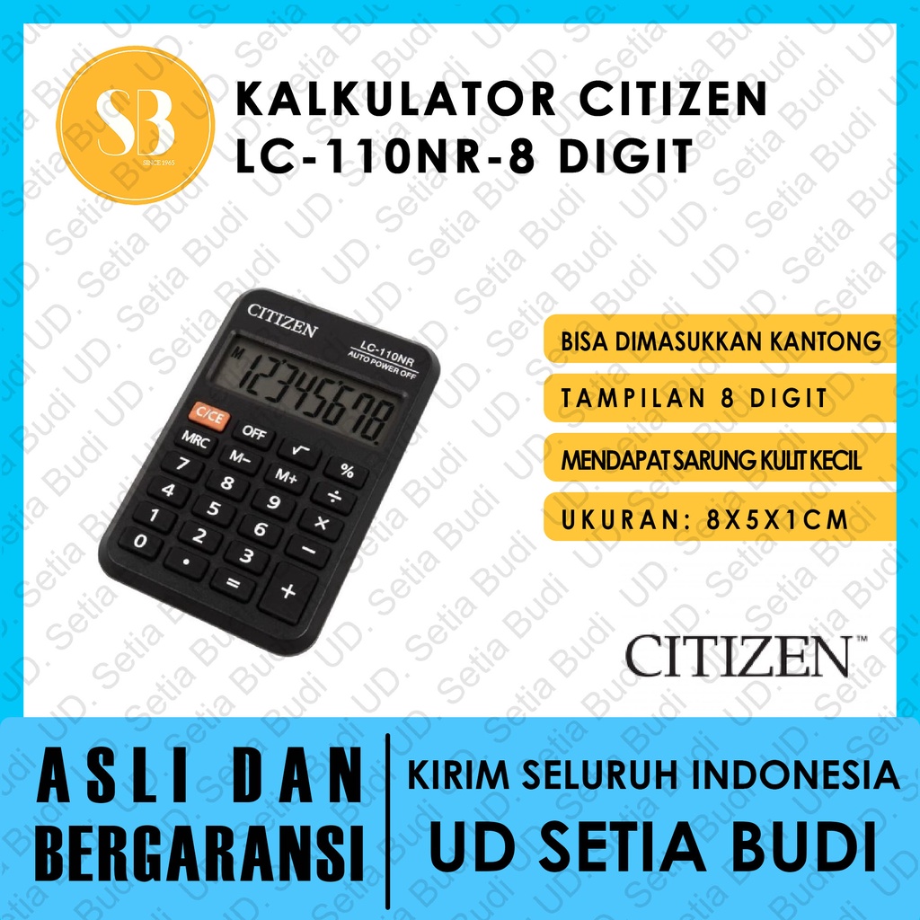 

Kalkulator Citizen LC-110NR 110 NR 8 Digit Kalkulator Saku