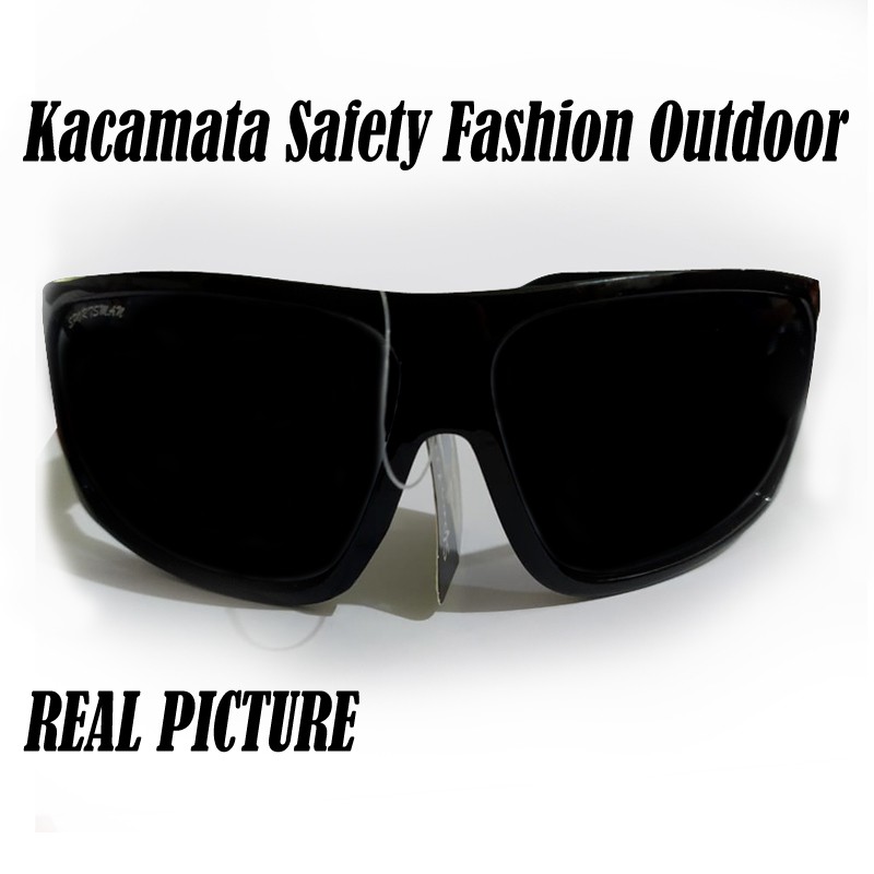 Kacamata Safety Keamanan Kacamata Hitam Gelap Pria dan Wanita Fashion Outdoor Kacamata Gaya