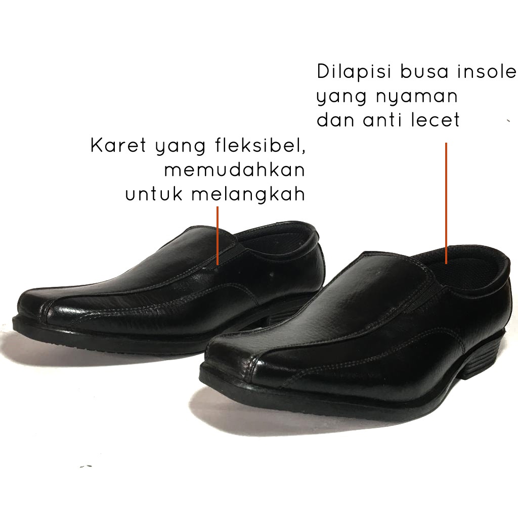 Sepatu Kerja Kantoran Pria Laki-laki Dewasa Formal Bahan Synthetic Leather / Sepatu Pantofel Fantofel Murah Simpel dan Elegan Warna Coklat