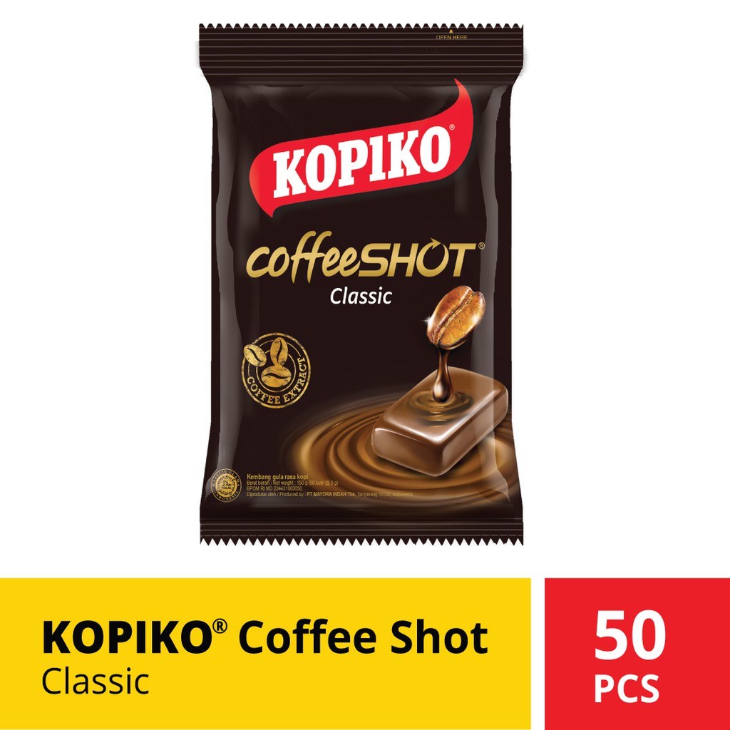 

Kopiko Coffee Shot Classic Zak 150 Gr berat 50 Pcs