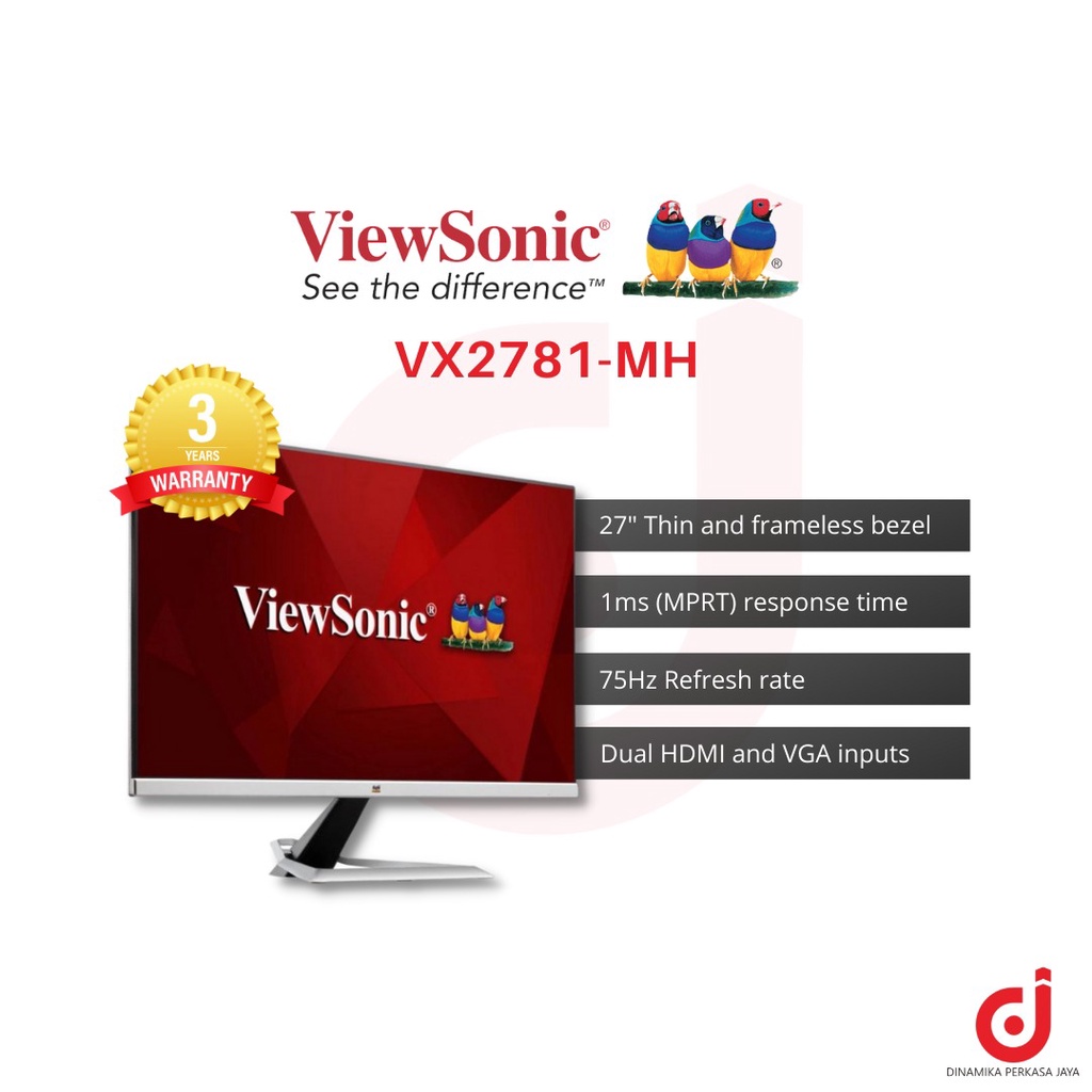 Monitor Viewsonic 27" VX2781MH FHD IPS 75Hz HDMI VGA Speaker
