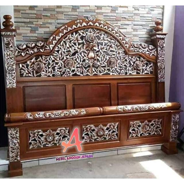tempat tidur mawar,mebel jepara,furniture
