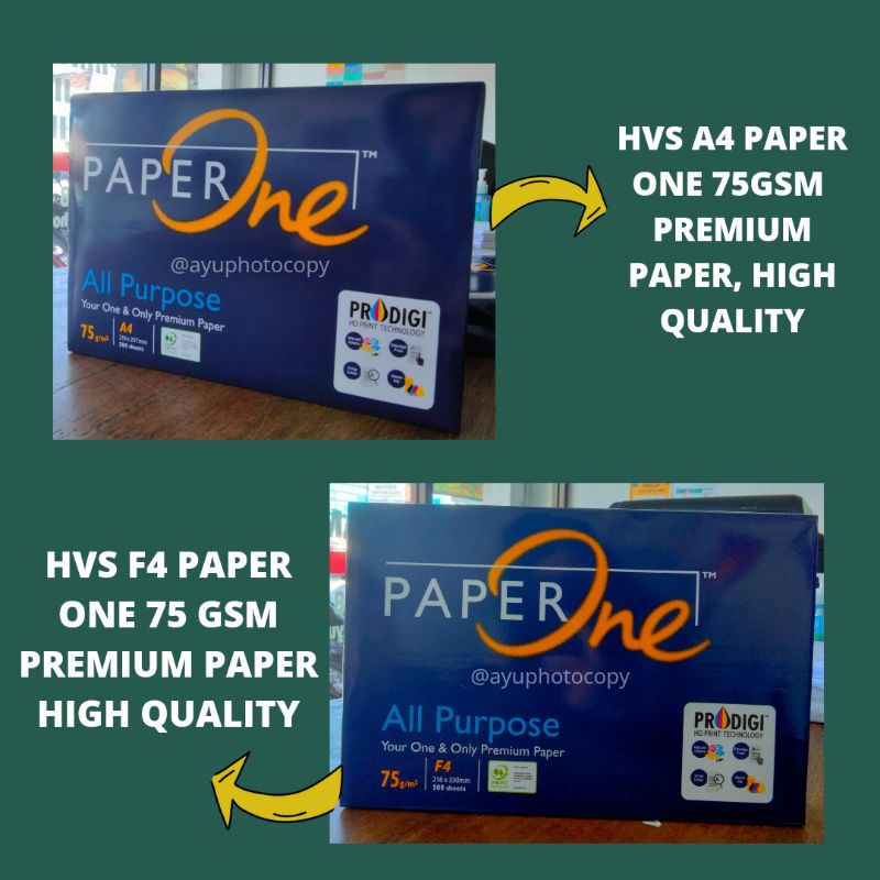 

KERTAS MURAH HIGH QUALITY A4/F4 PAPER ONE