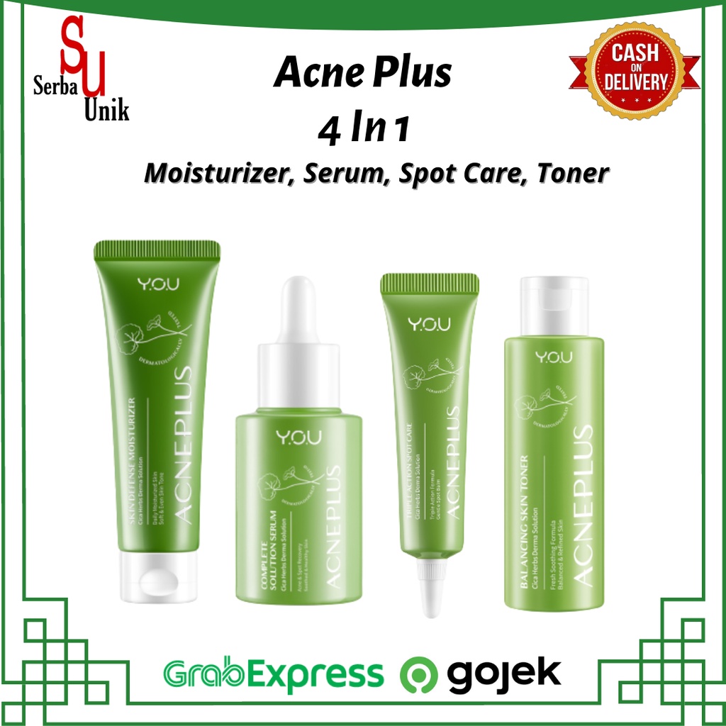 You Paket Acne Plus Treatment / Perawatan Wajah Berjerawat |Toner|Serum|Spot Care|Moisturizer|Cleanser