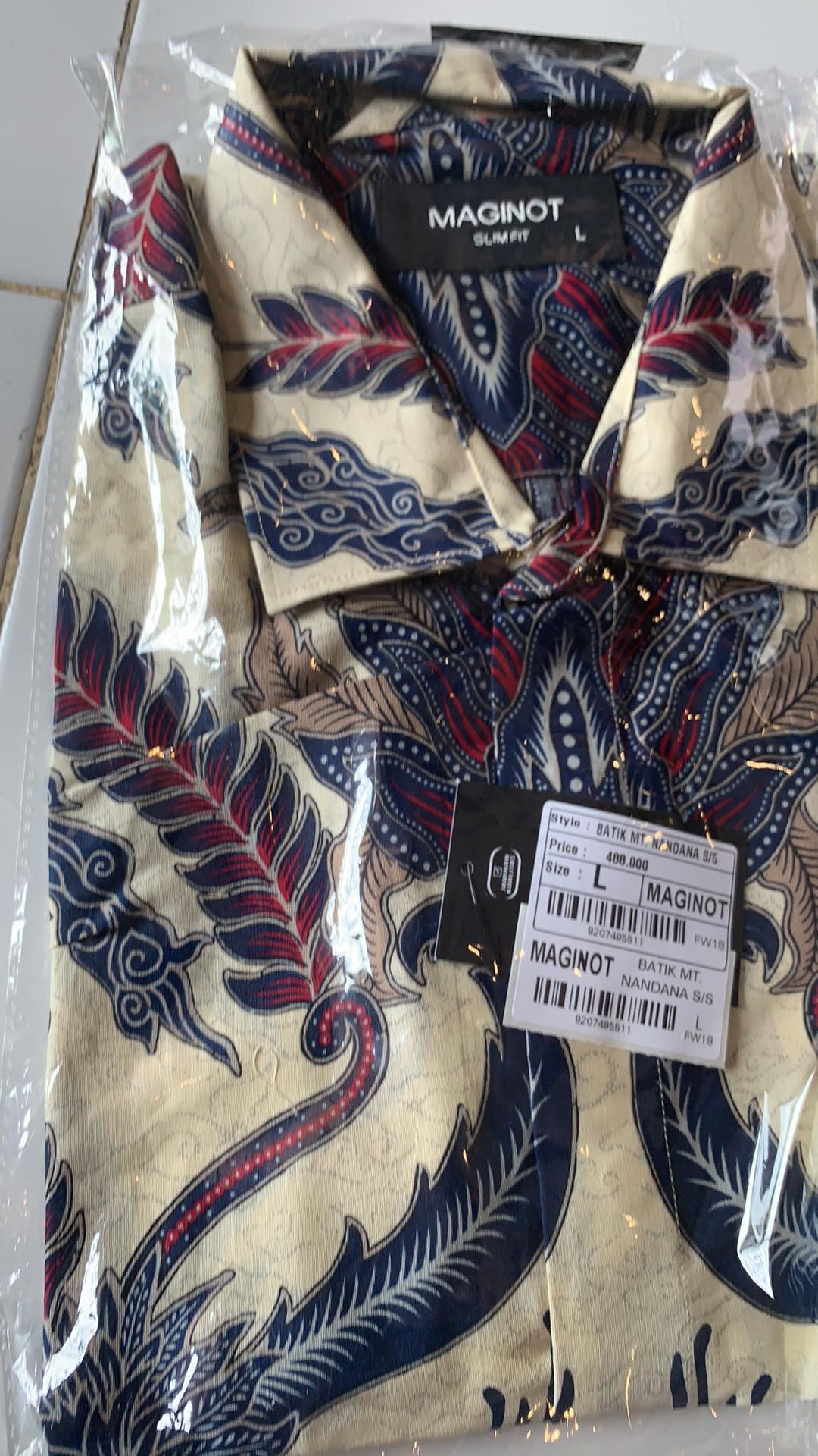 Maginot Kemeja Batik Pria Nandana-ss Lengan Pendek