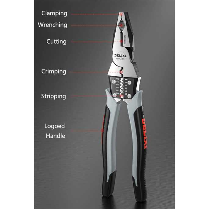 DELIXI Tang Pemotong Kawat CRV Multifungsi Wire Cutter 9 inch - 2105