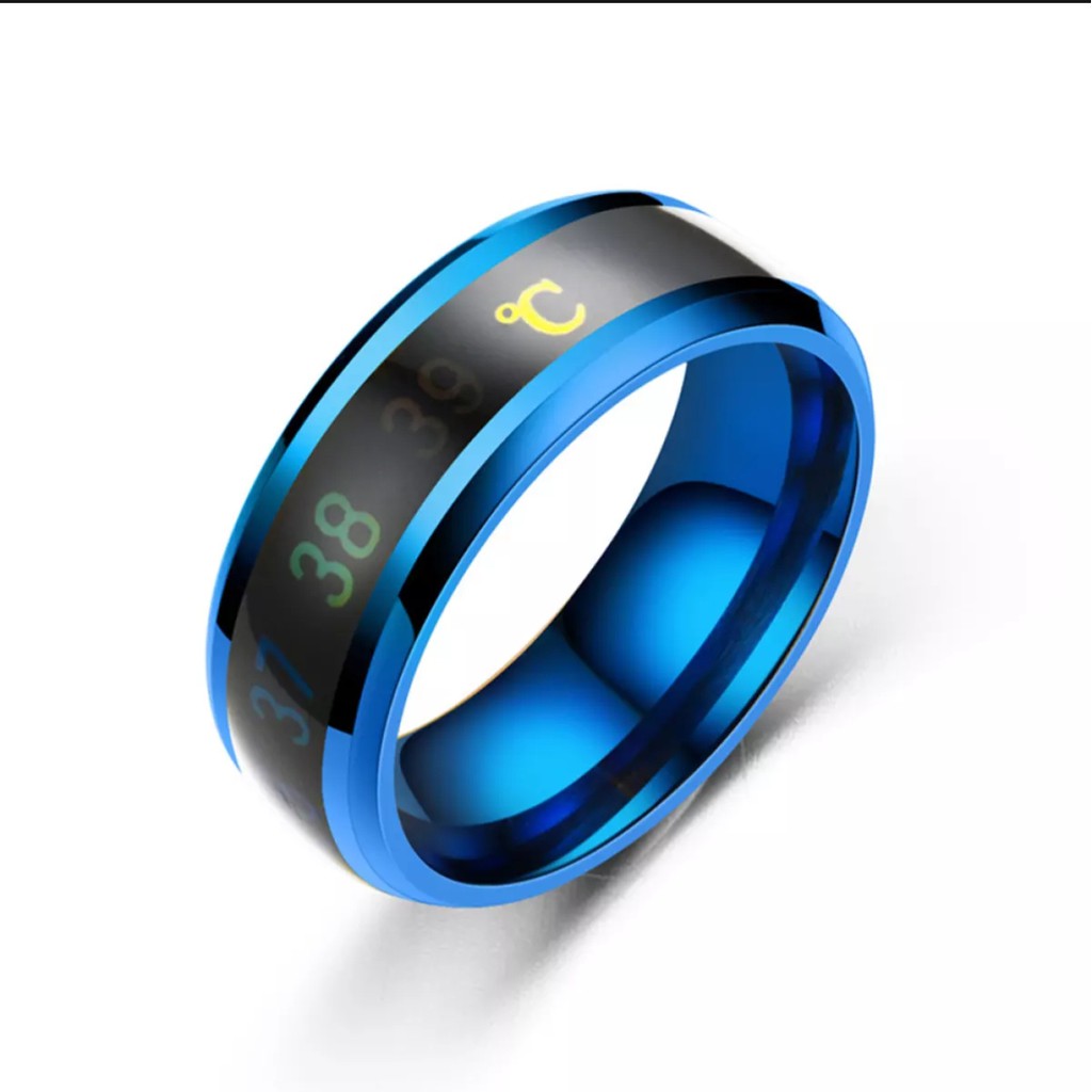 COD !!Cincin Titanium Pria Wanita Cek Suhu Anti Karat terlaris