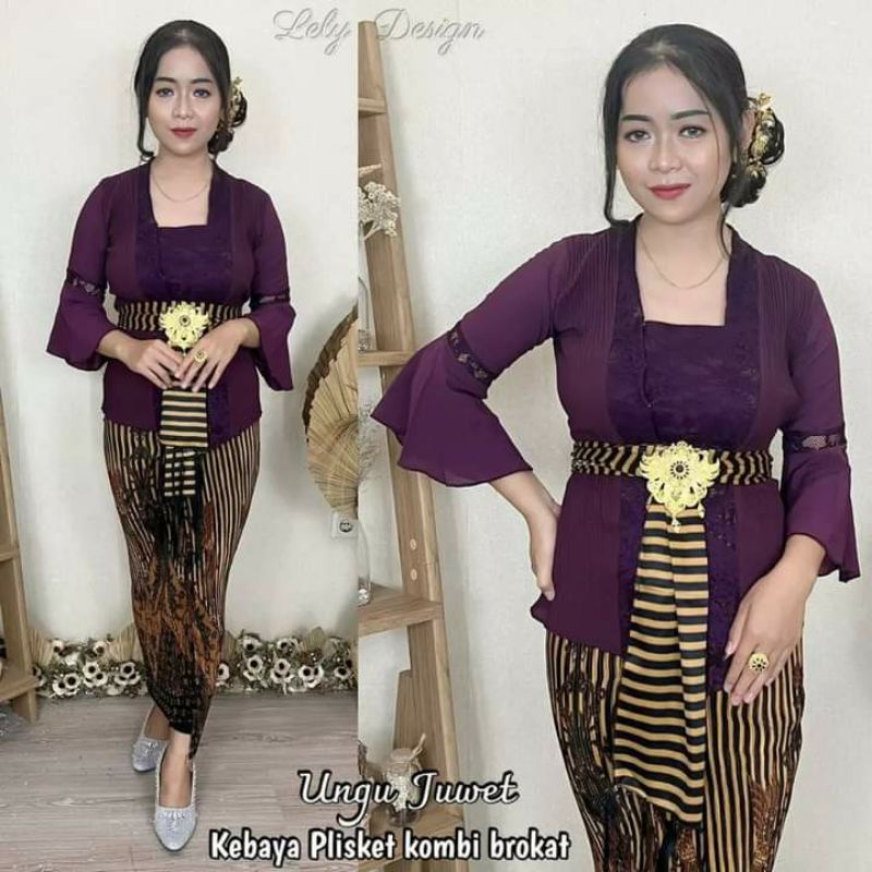 [SALE] KEBAYA BALI JADI PLISKET MIX BROKAT (ATASAN KEBAYA SAJA)