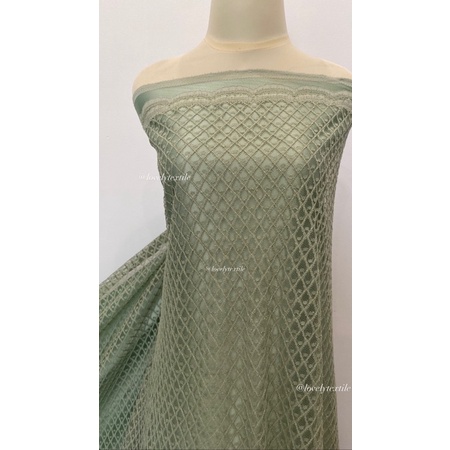 Kain Tulle Mesh Dot Tile Dot Motif Kain Kebaya Brokat