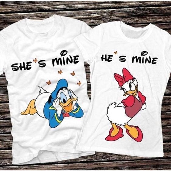 MYSTIQUE.ID-BAJU KAOS COUPLE HE'S MINE&amp;SHE'S MINE T-SHIRT LUCU DAN AESTHETIC