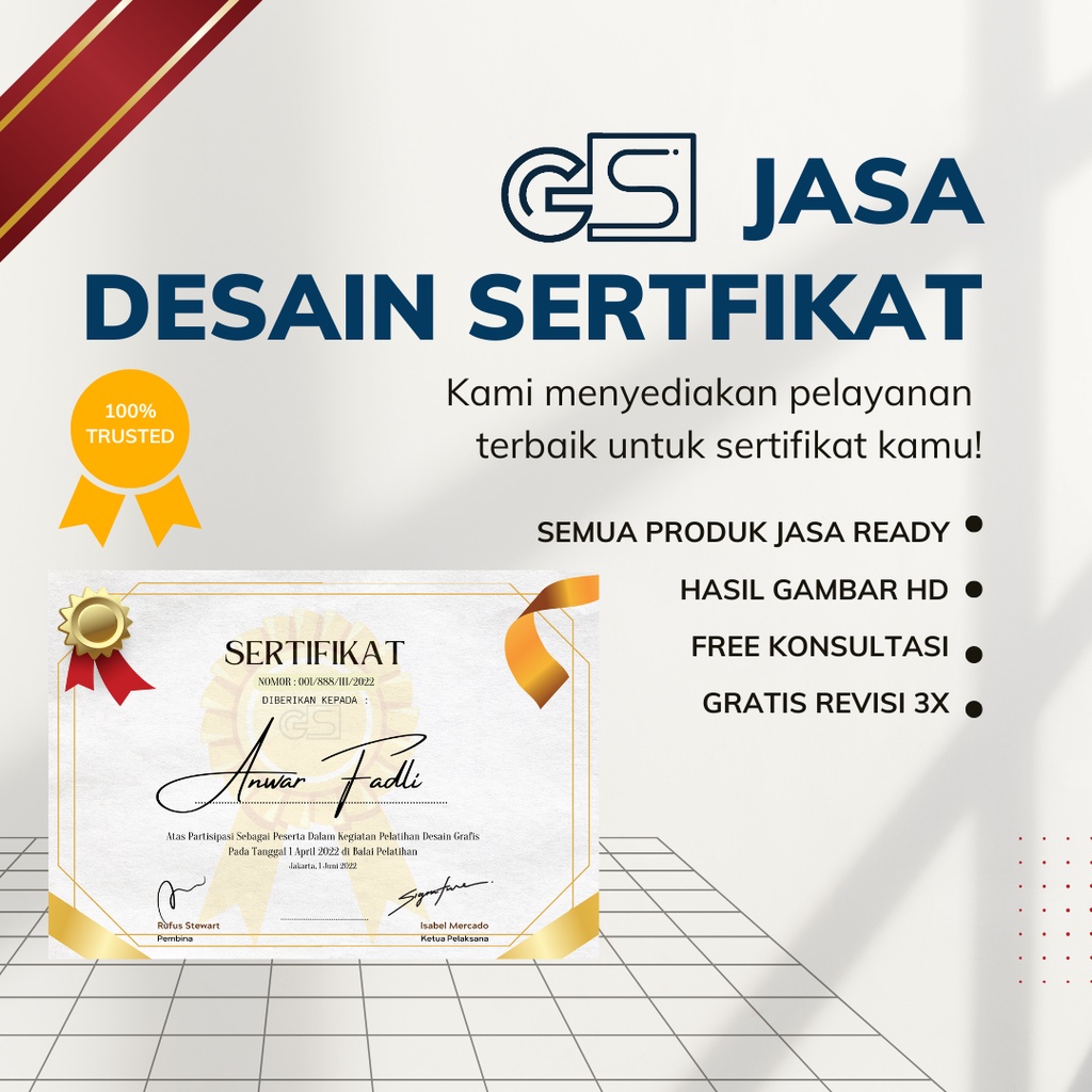 Desain Sertifikat I Jasa Desain