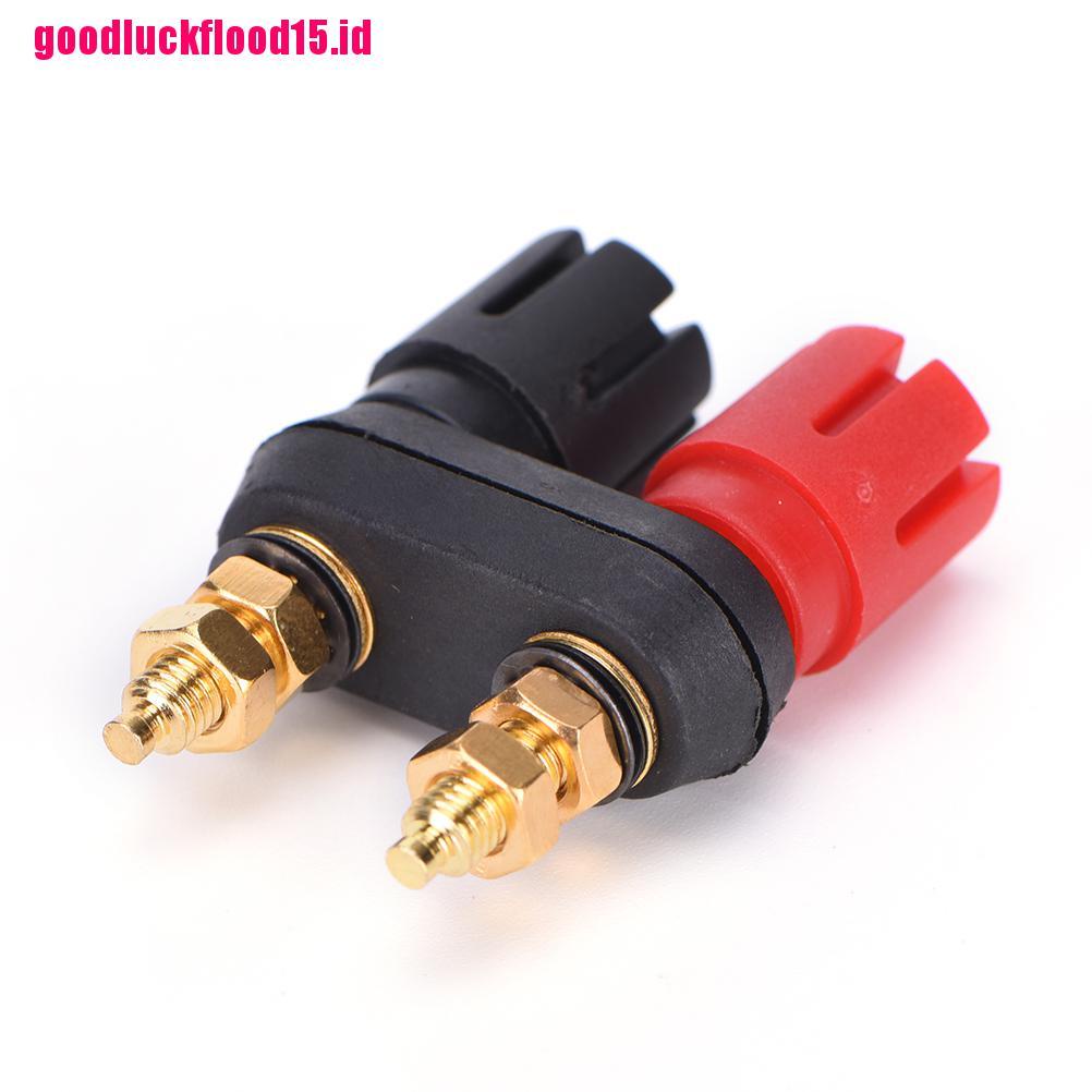 (LUCKID) Terminal Binding Post Banana Plug Female Ganda 4MM Untuk Speaker Amplifier