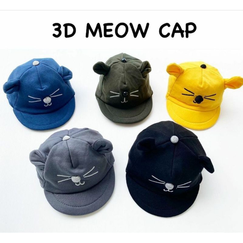 LYSASHOP - Topi Anak Bayi Lucu Motif Kucing/Topi Kupluk Bayi-3