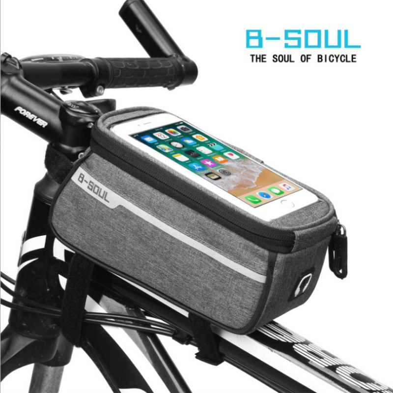 tas sepeda b-soul frame depan anti air hp smartphone tas hp frame waterproof