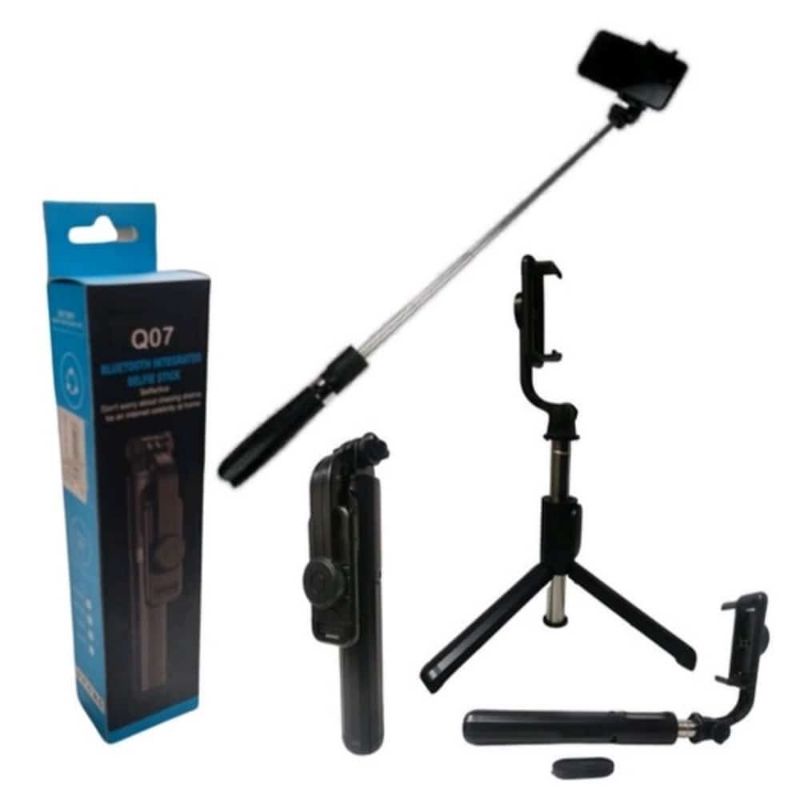 {DS} Tongsis Bluetooth 3 in 1 QO7 / Selfie Stick Tripod Phone Stand Bluetooth Q07