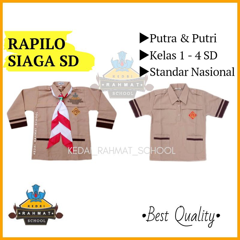 Cod Baju Pramuka Rapilo Sd Siaga Nasional Lengan Pendek Panjang Putra Putri Shopee Indonesia