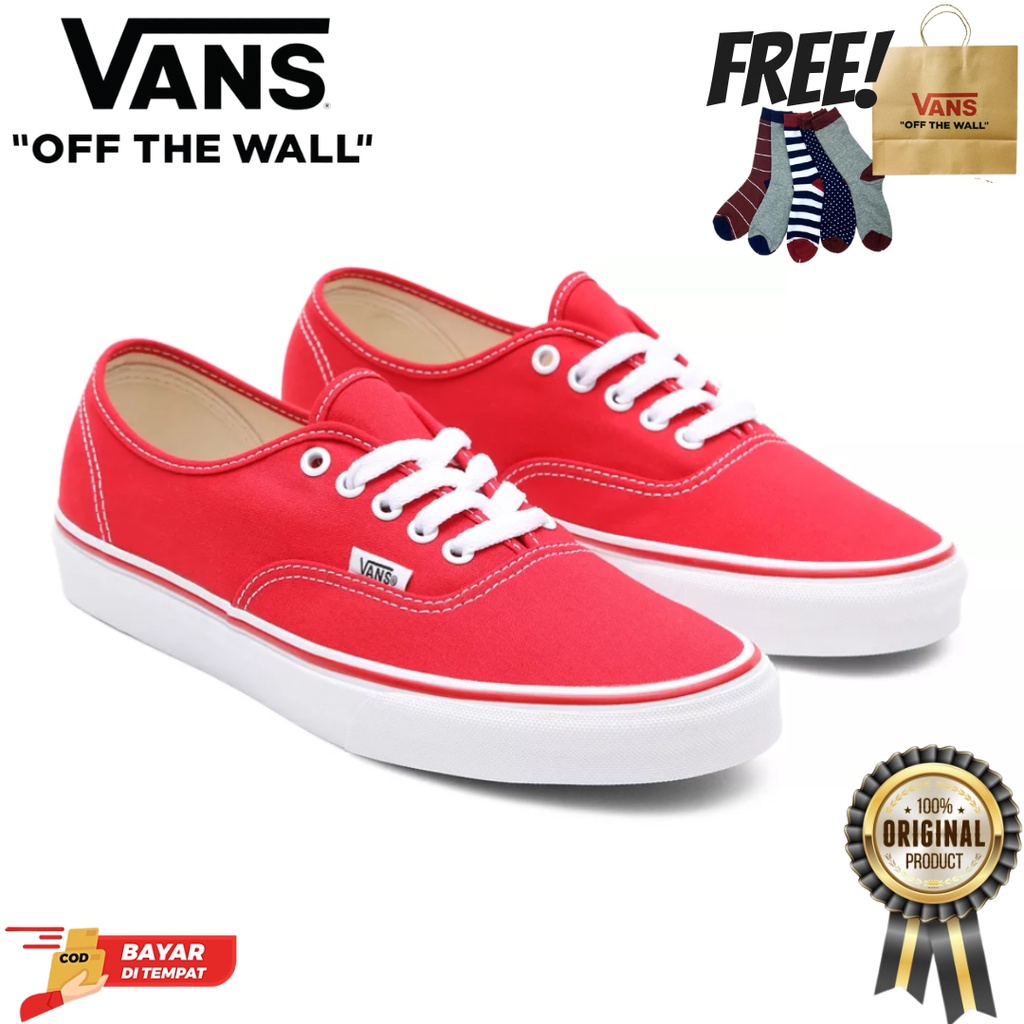 SALE DISKON! VANS AUTHENTIC RED CHILLI CLASSIC 100% ORIGINAL BNIB