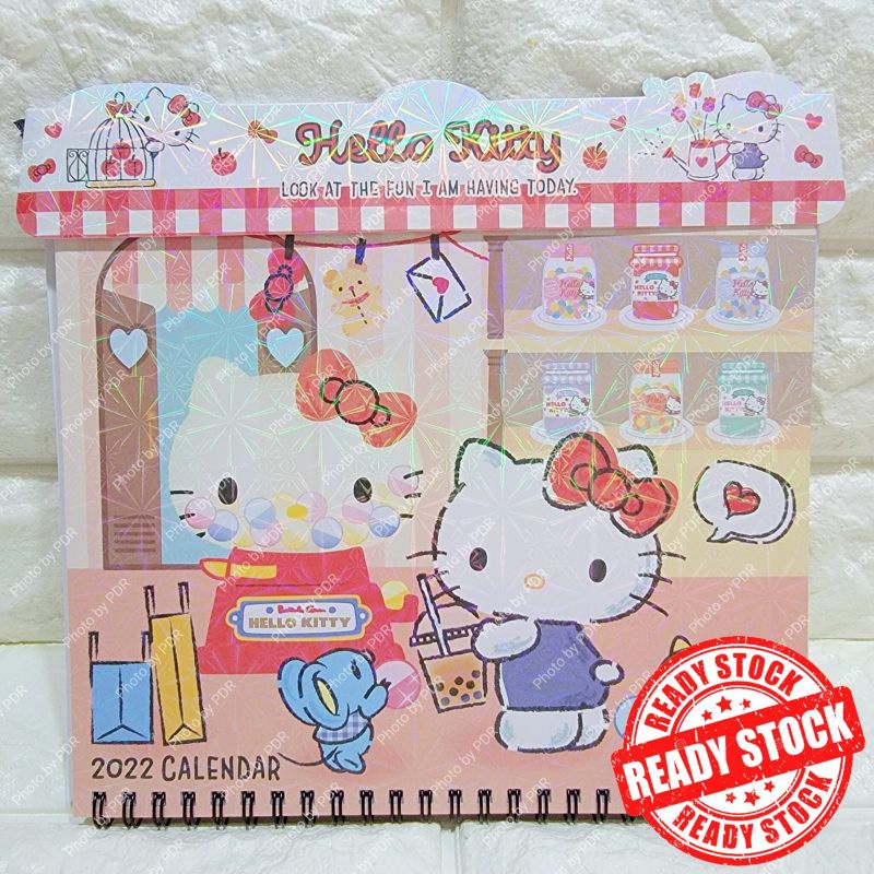 Kalender Dinding Gantung 2022 + Sticker Sanrio Karakter Hello Kitty