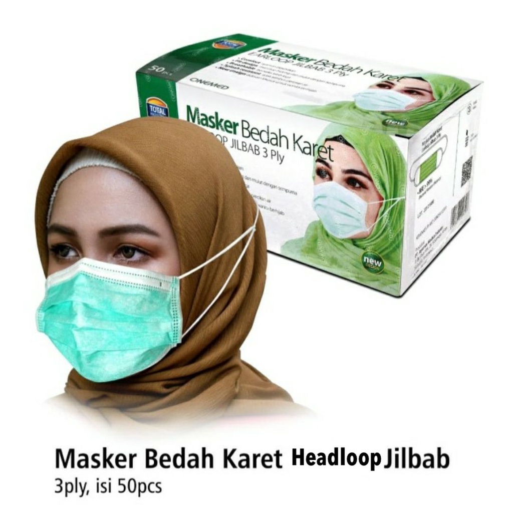 Onemed Masker HIjab Medis 3 ply