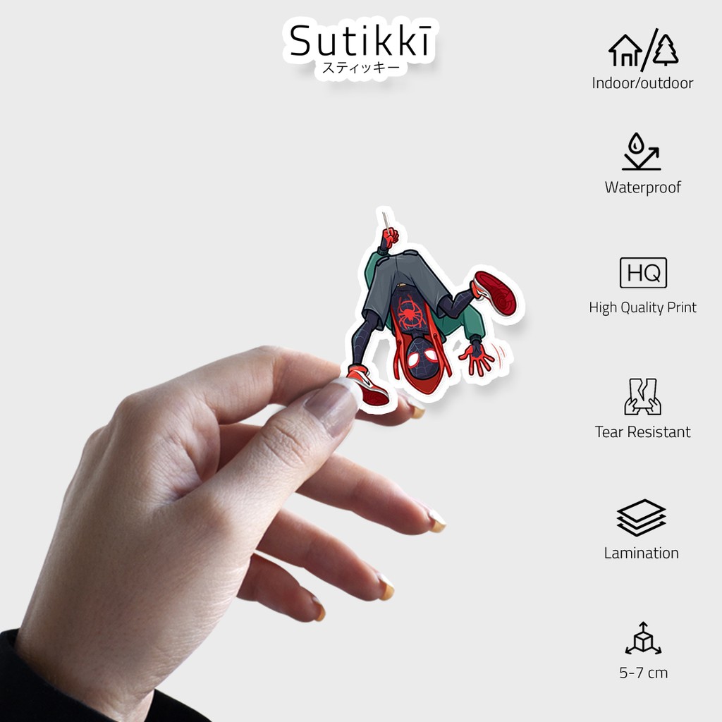 Sutikki | Sticker Spider-Man Spiderman Universe Verse Spider Verse Miles Stiker Laptop Vinyl Sepeda