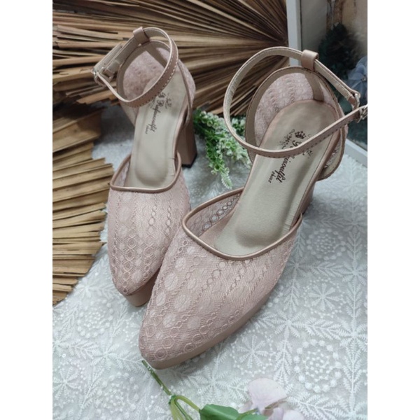 sepatu siera rosegold tinggi 9cm