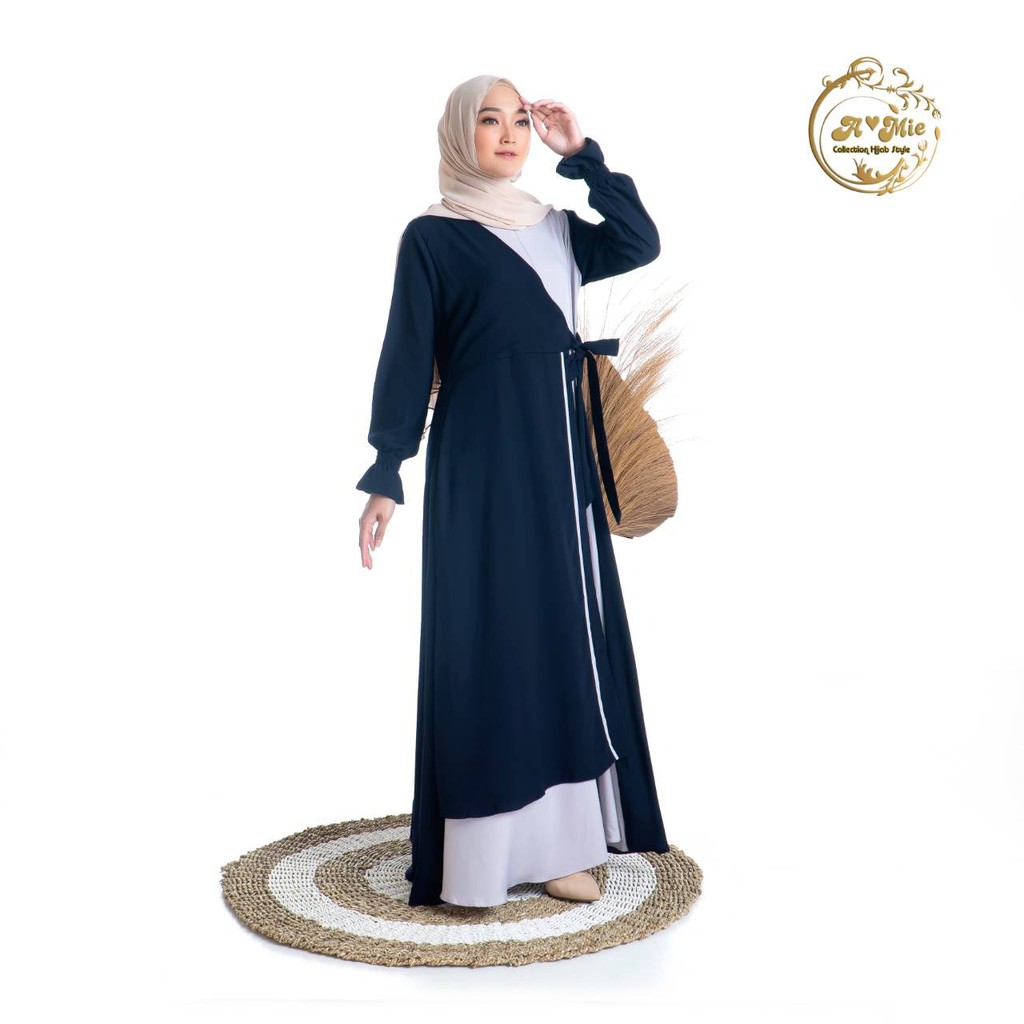 Azuma Dress 3 | Fashion Muslim Baju Gamis Anak Remaja Perempuan Terbaru 2022 | Dress Kondangan OOTD | Busui Friendly | Abaya Simple | Mini Dress Korea | Baju Gamis Jumbo | Baju Kombinasi | Bisa COD | Casual Dress Wanita Muslimah | Outfit Of The Day Baru |-8