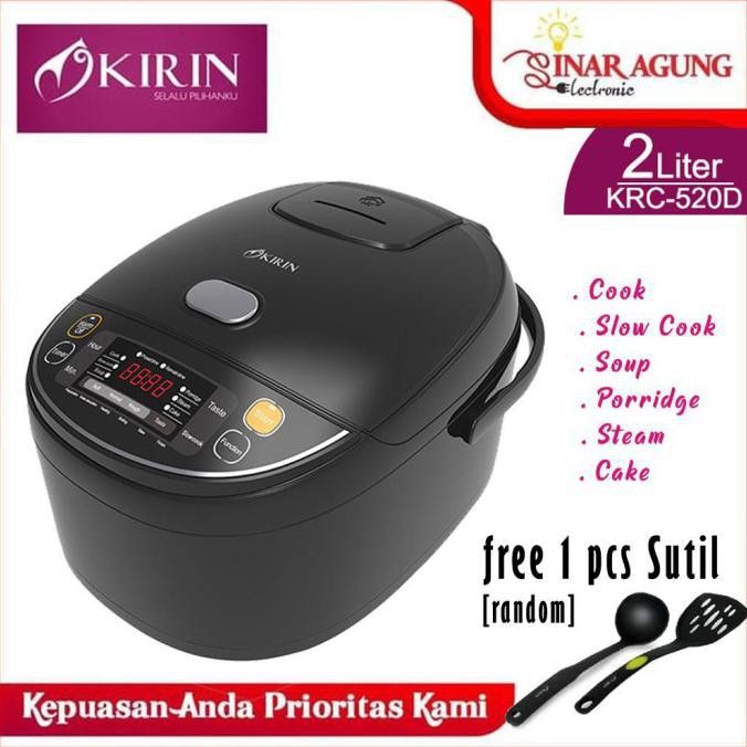 NEW / KIRIN RICE COOKER 2.0 LITER | DIGITAL KRC-520D KRC 520D - HITAM / BERKUALITAS