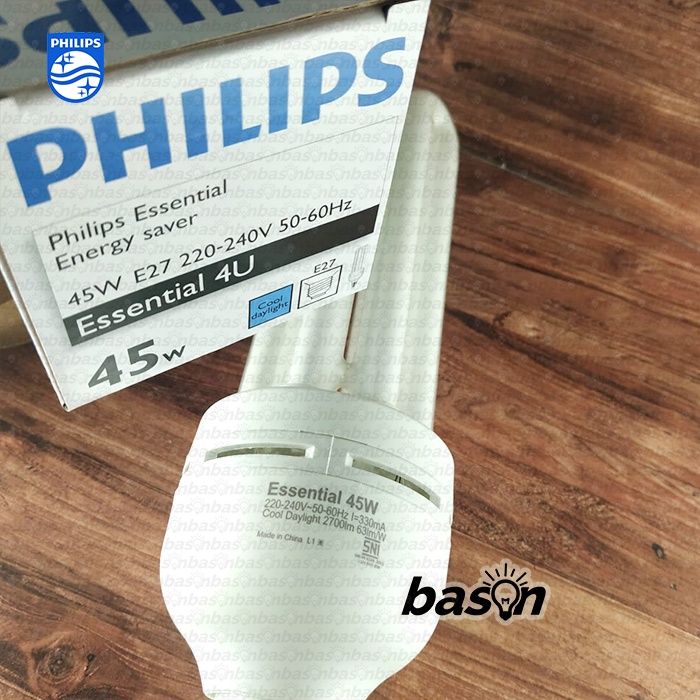 PHILIPS ESSENTIAL 4U 45W E27 - 6500K / Putih - Lampu Hemat Energi