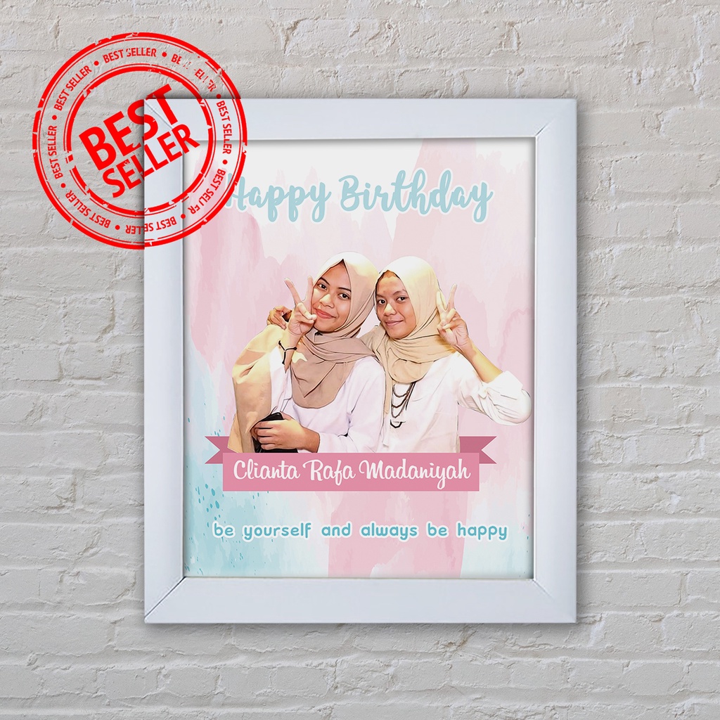 Hadiah 1 Hari Jadi Ulang Tahun Pernikahan Wisuda Kado Bingkai / Frame 10R Watercolor 16