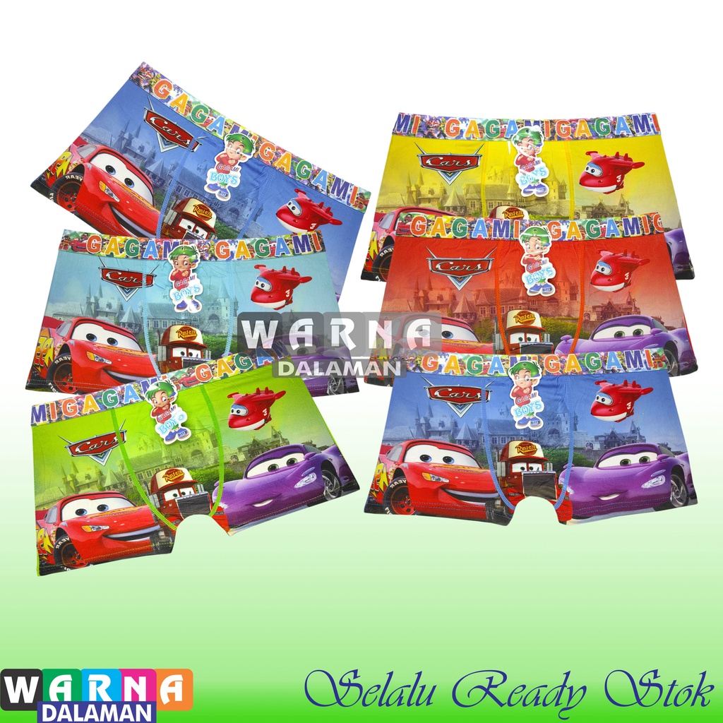 3 Pcs Boxer Anak Cowok Celana Dalam Anak laki Laki Gambar Kartun usia 3-11 Tahun Real Pict | WARNA DALAMAN