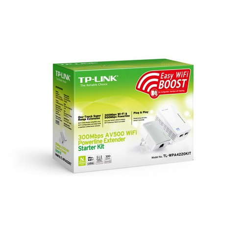 Jual TP LINK TL WPA4220KIT   300Mbps AV500 WiFi Powerline Extender Starter Murah