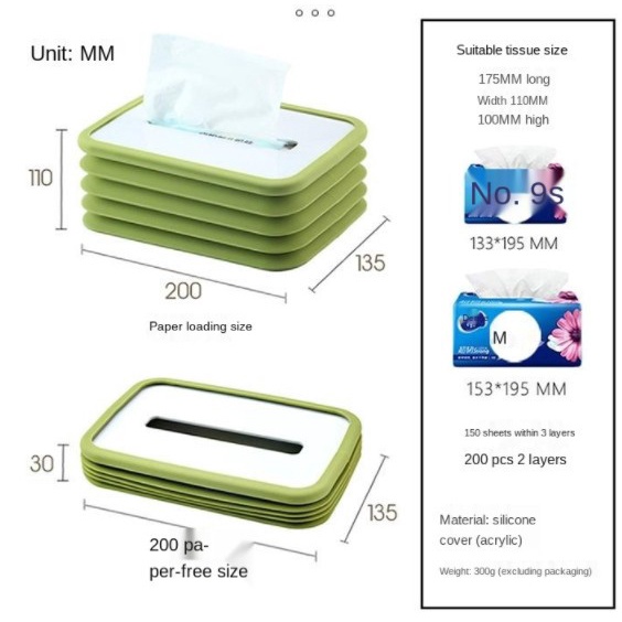 993 Tempat Kotak Tisu Silicone Foldable